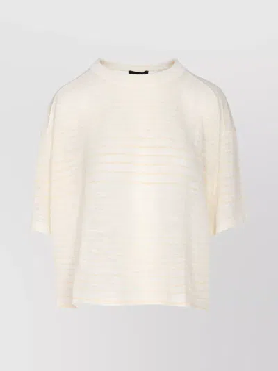 Roberto Collina Striped Crop Crewneck Oversize Top