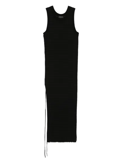 Roberto Collina Striped Dress In Black