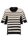 Roberto Collina Striped Knit And Poplin Top