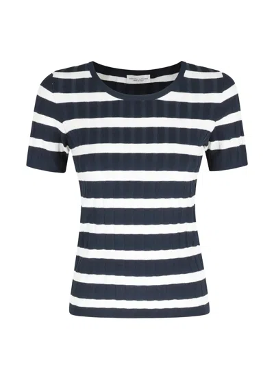 Roberto Collina Striped Knitted Top In Multi