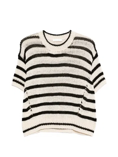 Roberto Collina Striped Knitted T-shirt In Multi