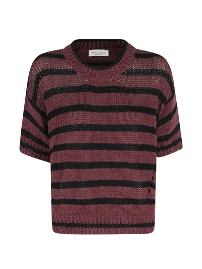 Roberto Collina Striped Open-knit Sweater In Red