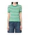 Roberto Collina Striped Ribbed T-shirt In Green