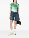 Roberto Collina Striped Ribbed T-shirt In Green