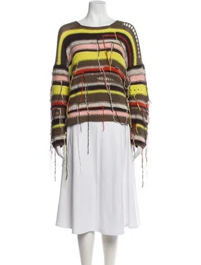 Pre-owned Roberto Collina Striped Scoop Neck Sweater In Multi
