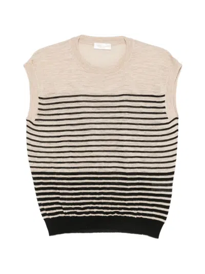 Roberto Collina Striped Sleeveless Sweater In Multi