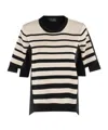 Roberto Collina Striped Knit And Poplin Top