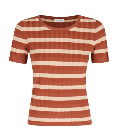 Roberto Collina Striped Sweater In Orange