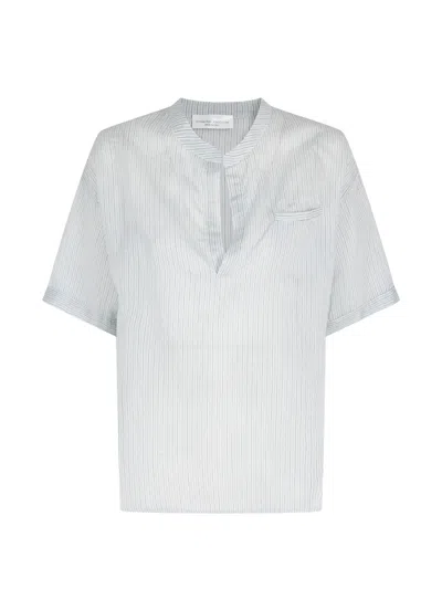 Roberto Collina Striped V-neck Blouse In White