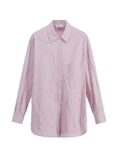 Roberto Collina Oversized Crinkled Shirt In Pink