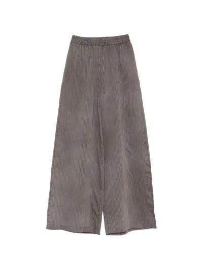 Roberto Collina Striped-pattern Trousers In Gray