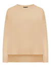 Roberto Collina Crewneck Knit Sweater In Camel