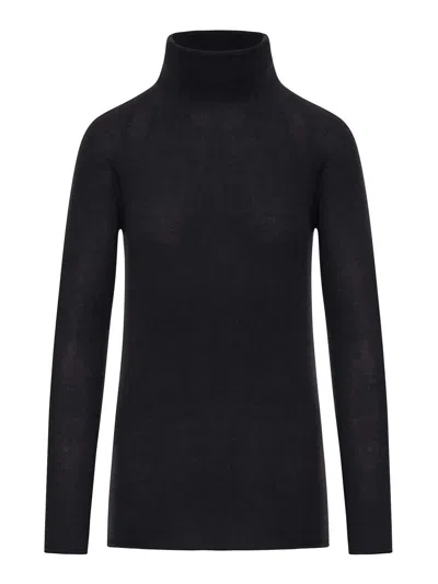 Roberto Collina Cashmere Turtleneck Sweater In Black