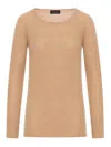 Roberto Collina Crew Neck Cashmere Sweater In Nude
