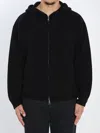 Roberto Collina Super-fine Wool Hooded Sweatshirt In Black