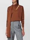Roberto Collina Sweater Featuring Scarf And Cut-out Design In Brown