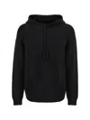 Roberto Collina Black Cashmere Hooded Sweatshirt In Nero