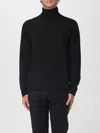 Roberto Collina Fitted Turtleneck Merino Wool Sweater In Black
