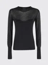 Roberto Collina Fitted Long Sleeve Bustier With Round Neckline In Black