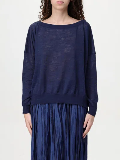 Roberto Collina Crewneck Knitwear Sheer Fabric In Blue