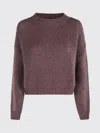 Roberto Collina Crew Neck Long Sleeves Textured Knit In Burgundy