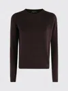 Roberto Collina Circle Neck Cashmere Blend Sweater In Brown