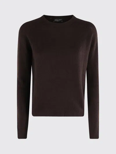 Roberto Collina Circle Neck Cashmere Blend Sweater In Brown