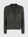 Roberto Collina Textured Knit Cardigan Front Pockets In Green