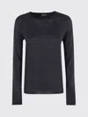 Roberto Collina Crew Neck Long Sleeve Sweater In Blue