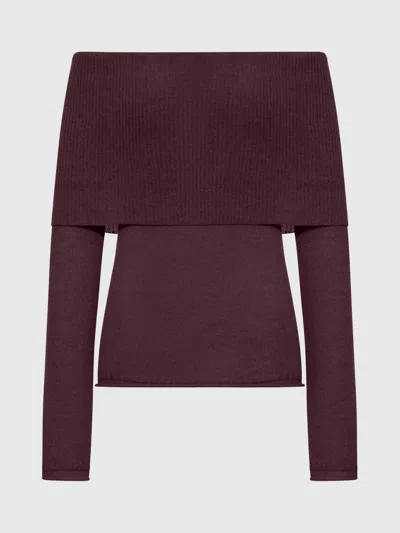 Roberto Collina Ribbed Boat Neck Sweater In Red