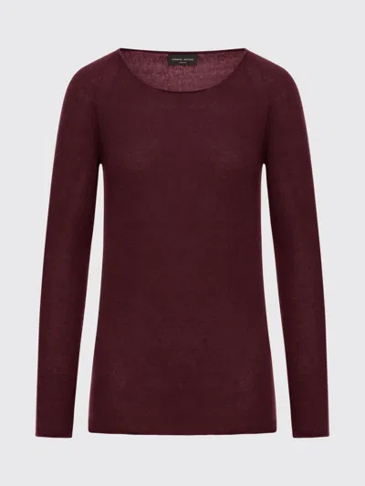 Roberto Collina Crew Neck Cashmere Sweater In Red