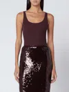 Roberto Collina Eggplant-coloured Wool Tank Top In Purple
