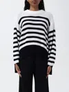 Roberto Collina Relaxed Fit Striped Knit Sweater In Weiss