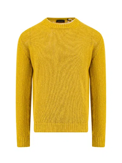 Roberto Collina Cotton And Linen Sweater In Yellow