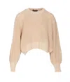 Roberto Collina Crew-neck Sweater In Beige