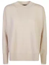 Roberto Collina Crewneck Knit Sweater In Beige