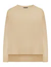 Roberto Collina Crewneck Knit Sweater In Beige