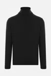 Roberto Collina Black Wool Turtleneck Sweater In Black