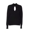Roberto Collina Wool Sweater With Cut Out Detail In Black