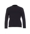 Roberto Collina Ribbed Hem Long Sleeve Crewneck Sweater In Blue