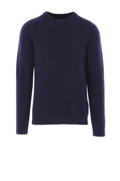 Roberto Collina Round-neck Long-sleeve Sweater In Blue