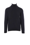 Roberto Collina Navy Merino Wool Turtleneck Sweater In Blue