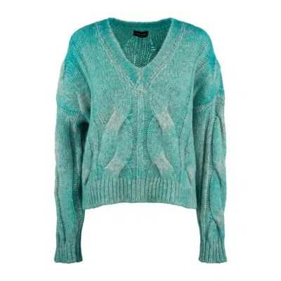 Roberto Collina Alpaca Cable-knit Sweater In Blue