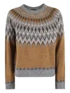 Roberto Collina Patterned Sweater In Brown