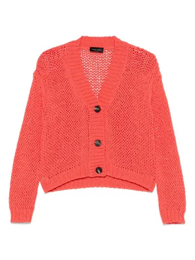 Roberto Collina Open-knit Cardigan In Pink