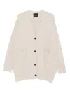 Roberto Collina Patch-pockets Cardigan In Neutral