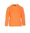 Roberto Collina Soft Knit Sweater With Ribbed Cuffs And Hem In Orange