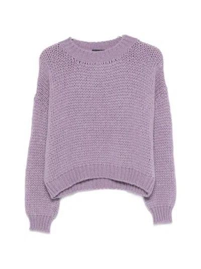 Roberto Collina Light Blue Alpaca Wool Sweater In Purple