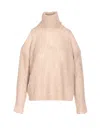 Roberto Collina High Neck Turtleneck Sweater Sequins In Neutral