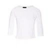 Roberto Collina Solid Color Lightweight Top With Boat Neckline In White